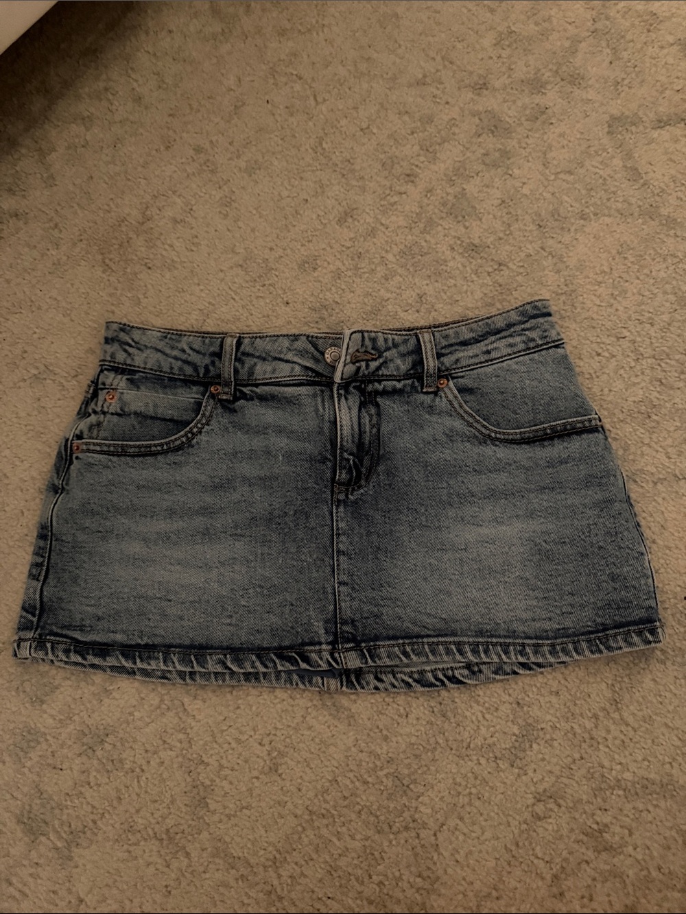 Garage Light Blue Denim Mini Skirt